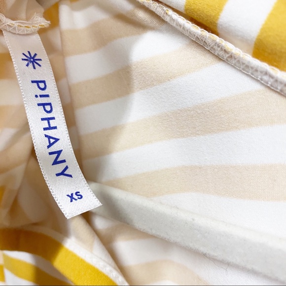 Piphany Yara Yellow/White Stripe Short Sleeve Top - Picture 2 of 8